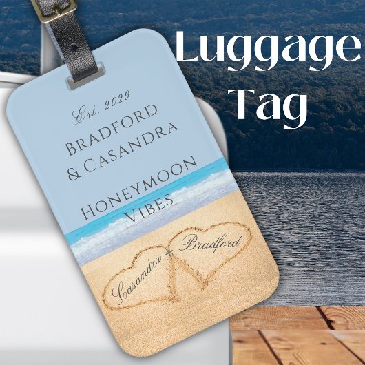 Blue Beach Honeymoon vibes Luggage Tag Gepäckanhänger