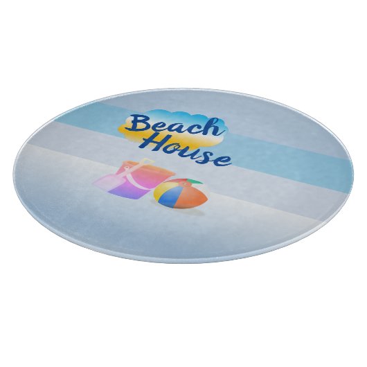 Blue Beach House Chopping Board Schneidebrett (Ecke)