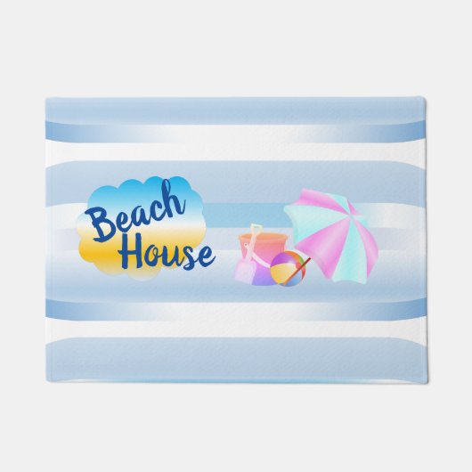 Blue Beach House Door Mat Fußmatte (Vorderseite)