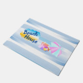 Blue Beach House Door Mat Fußmatte (Schrägansicht)