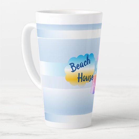 Blue Beach House Latte Tasse (Linke Ecke)