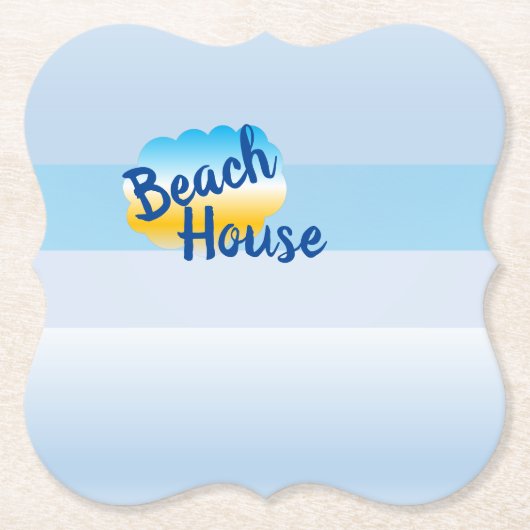 Blue Beach House Paper Untersetzer (Vorderseite)