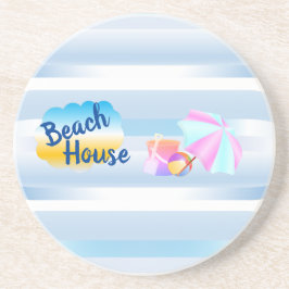 Blue Beach House Sandstone Untersetzer