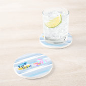 Blue Beach House Sandstone Untersetzer (Seite)