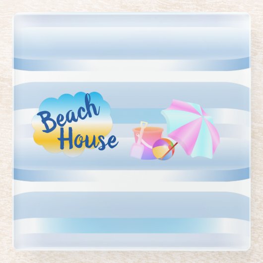 Blue Beach House Untersetzer (Vorderseite)