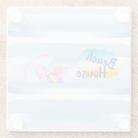 Blue Beach House Untersetzer (Rückseite)