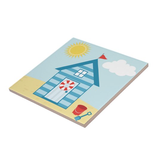 Blue Beach Hütte Fliese (Seite)