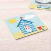 Blue Beach Hütte Rechteckiger Pappuntersetzer (angewinkelt)