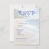 Blue Beach Island Hochzeit in Urlaubsort RSVP Karte (Vorderseite)