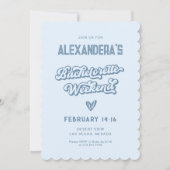 Blue Beach Junggeselinnen-Abschied Einladung (Vorderseite)