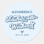 Blue Beach Junggeselinnen-Abschied Fevor Runder Aufkleber (Vorderseite)