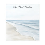 Blue Beach Ocean Notizblock (Vorderseite)