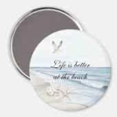 Blue Beach Ocean Starfish Sea Birds Magnet (Vorderseite/Rückseite)
