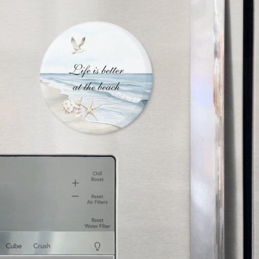 Blue Beach Ocean Starfish Sea Birds  Magnet (In Situ (Kühlschrank))