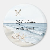 Blue Beach Ocean Starfish Sea Birds Magnet (Vorne)