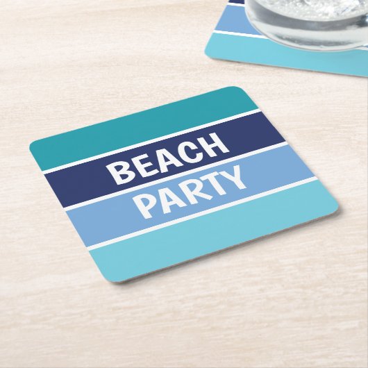 Blue Beach Party Rechteckiger Pappuntersetzer (angewinkelt)