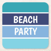 Blue Beach Party Rechteckiger Pappuntersetzer (Vorderseite)