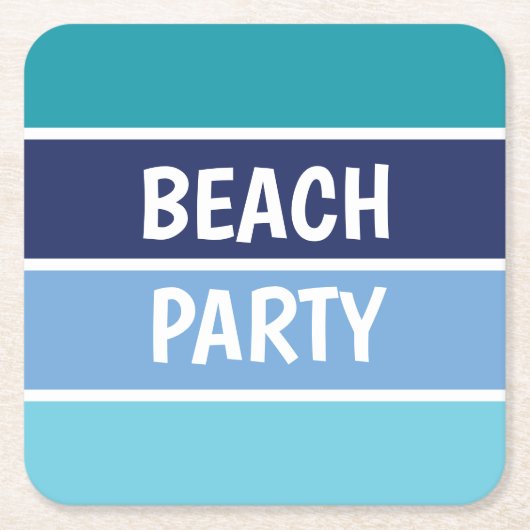Blue Beach Party Rechteckiger Pappuntersetzer (Vorderseite)