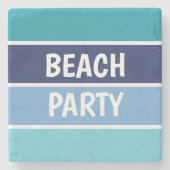 Blue Beach Party Steinuntersetzer (Vorderseite)