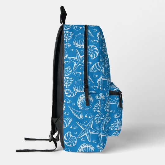 Blue Beach Pattern Bedruckter Rucksack (Links)