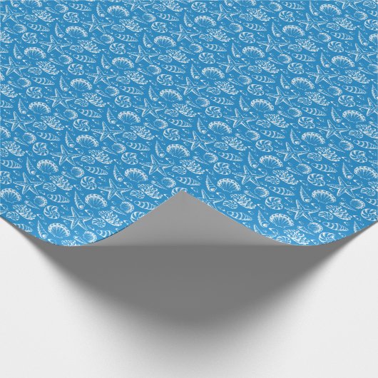 Blue Beach Pattern Geschenkpapier (Ecke)