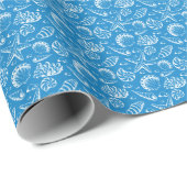 Blue Beach Pattern Geschenkpapier (Rolleneckpunkt)