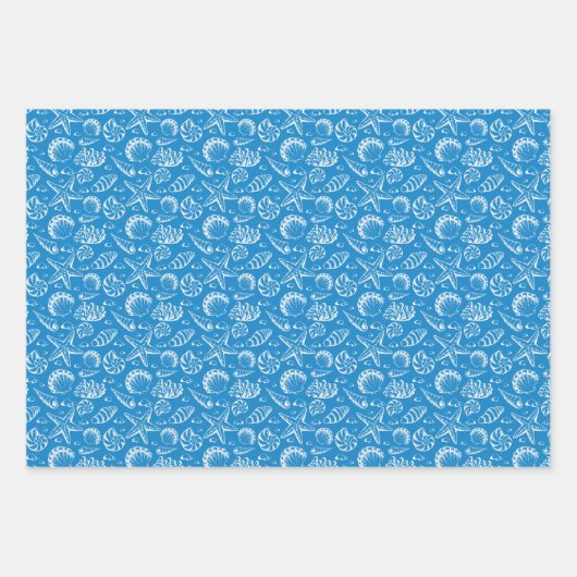 Blue Beach Pattern Geschenkpapier Set (Vorderseite 2)