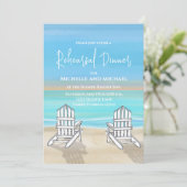 Blue Beach Probe Dinner QR Code Social Media Einladung (Stehend Vorderseite)