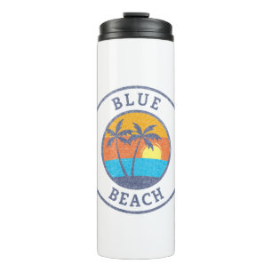 Blue Beach, Puerto Rico Faded Classic Style Thermosbecher