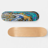 Blue Beach, River Water und Stone abstrakte Kunst Skateboard (Horizontal)