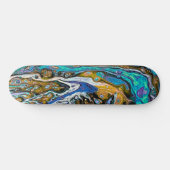 Blue Beach, River Water und Stone abstrakte Kunst Skateboard (Horizontal)