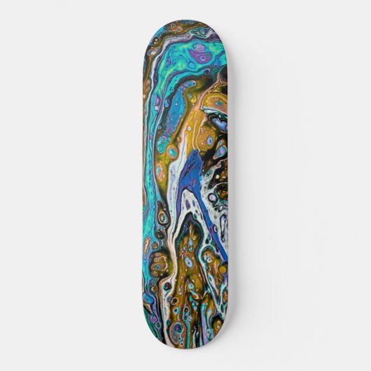Blue Beach, River Water und Stone abstrakte Kunst Skateboard (Vorderseite)