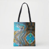 Blue Beach, River Water und Stone abstrakte Kunst Tasche (Vorderseite)