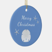 Blue Beach Sand Dollar Weihnachten Keramik Ornament (Rechts)