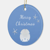 Blue Beach Sand Dollar Weihnachten Keramik Ornament (Links)