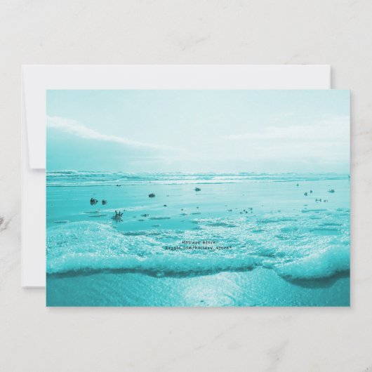 Blue Beach Sand Dollars Weihnachtsfeierliche Party Einladung (Rückseite)