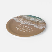 Blue Beach Sea Wellen und Ocean Treasures Wedding Pappteller (Schrägansicht)