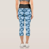 Blue Beach Seashell Pattern Capri Leggings (Rückseite)