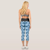 Blue Beach Seashell Pattern Capri Leggings (Rückseite)