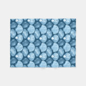 Blue Beach Seashell Pattern Fleecedecke (Vorderseite (Horizontal))