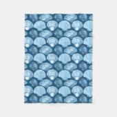 Blue Beach Seashell Pattern Fleecedecke (Vorderseite)