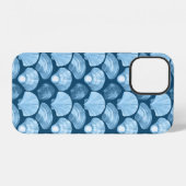 Blue Beach Seashell Pattern iPhone Hülle (Rückseite (Horizontal))