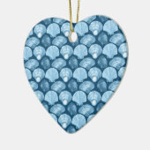 Blue Beach Seashell Pattern Keramik Ornament (Links)