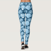 Blue Beach Seashell Pattern Leggings (Rückseite)