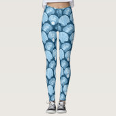Blue Beach Seashell Pattern Leggings (Vorderseite)
