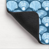 Blue Beach Seashell Pattern Mousepad (Ecke)