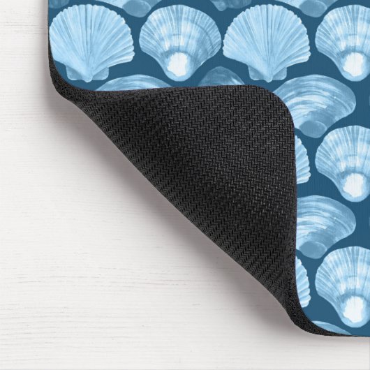 Blue Beach Seashell Pattern Mousepad (Ecke)