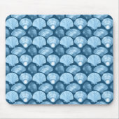 Blue Beach Seashell Pattern Mousepad (Vorne)