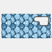 Blue Beach Seashell Pattern Samsung Galaxy Hülle (Rückseite (Horizontal))