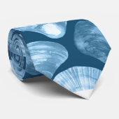 Blue Beach Seashell Pattern Socks Krawatte (Gerollt)